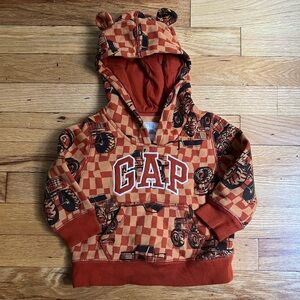 Checkered & monster trucks hoodie size 12-18m